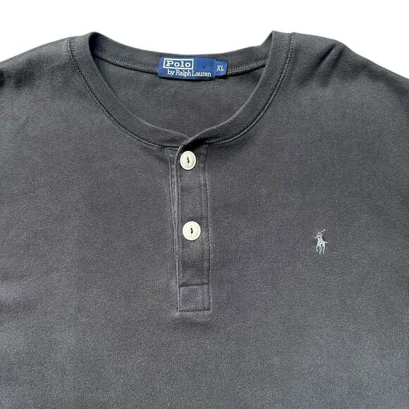 Polo Ralph Lauren Henley Shirt Men’s XL Gray Long Sleeve Knit Cotton Logo - Picture 3 of 9